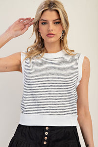 Striped Sleeveless Knit Top