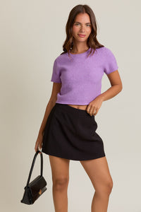 Short Sleeve Crop Sweater Top
