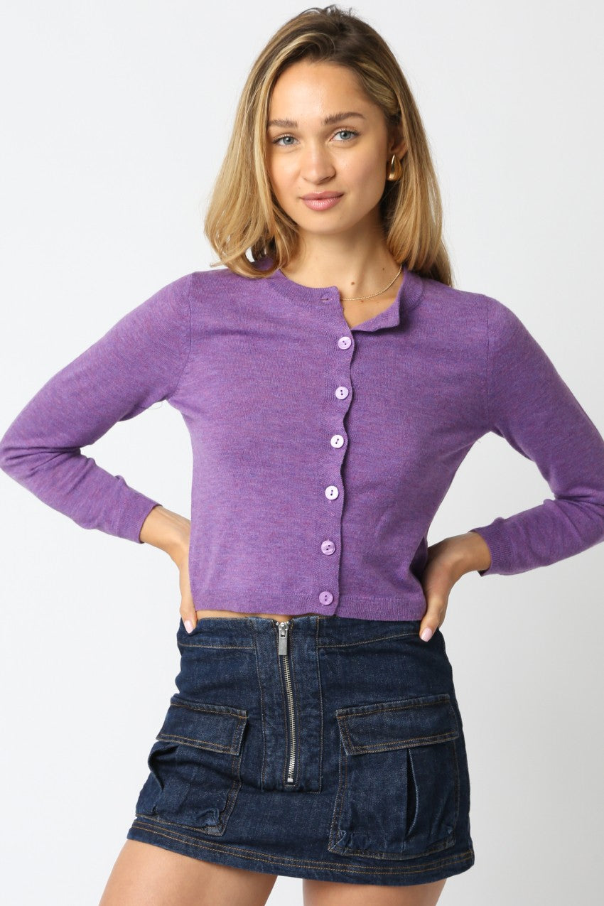 Purple Knit Button Down