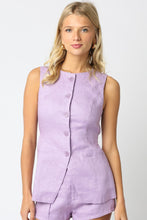 Load image into Gallery viewer, Lavender Button Down Top
