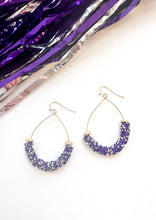 Load image into Gallery viewer, Purple Crushed Crystal Teardrop 2&quot; Earring
