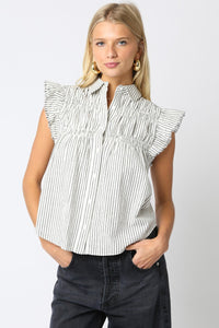 Stripe Ruffled Shirt
