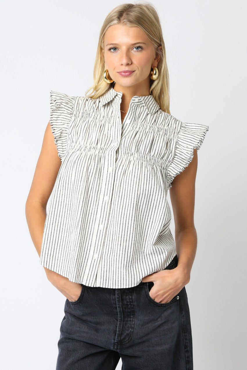 Stripe Ruffled Shirt