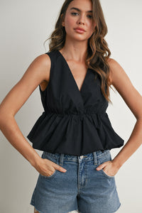 Bubble Hem Peplum Top