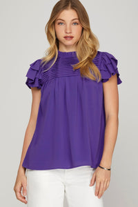 Purple Woven Textured Top