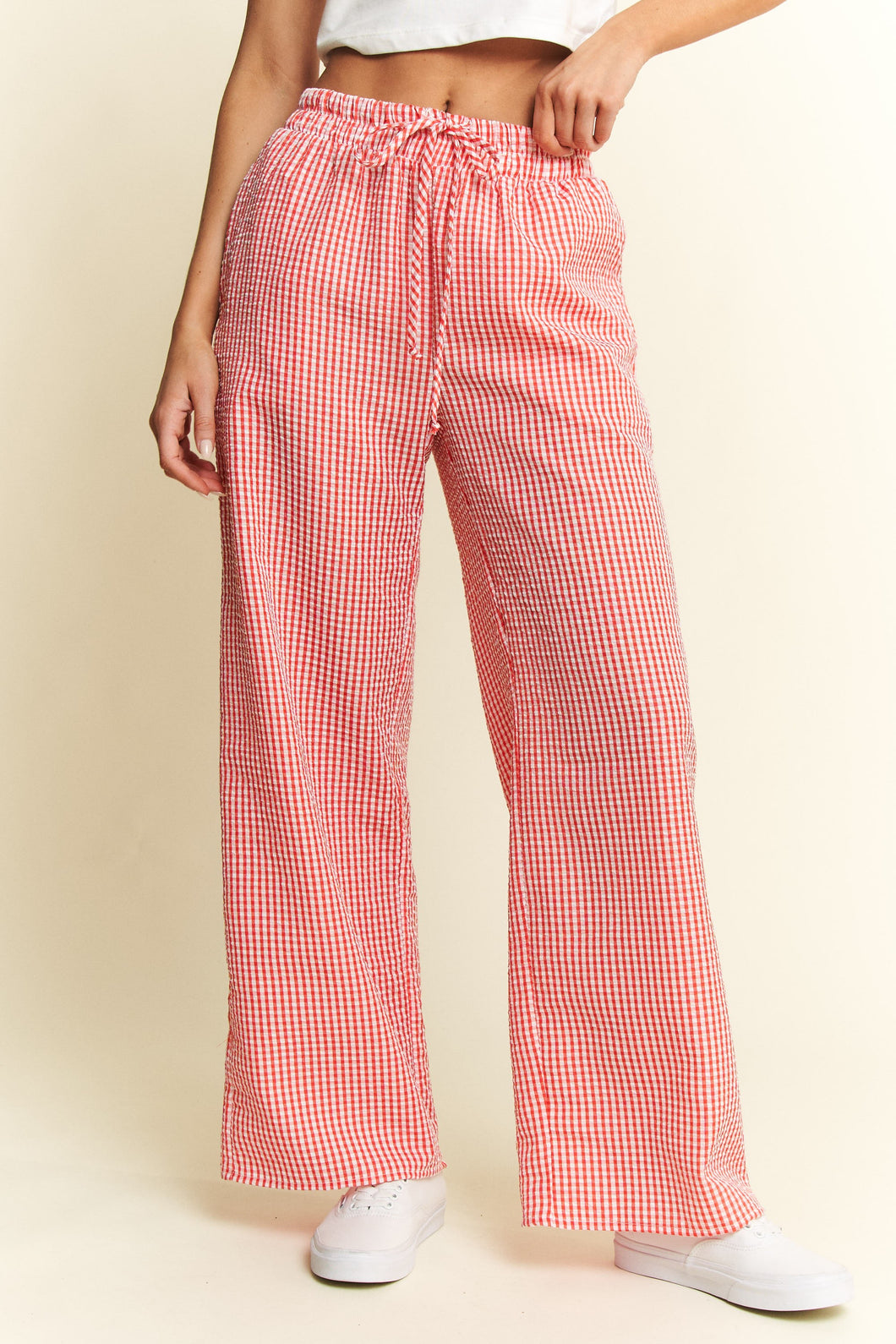 Gingham Boxer Material Pants