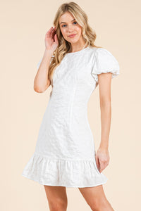 Short Sleeve Peplum Mini Dress