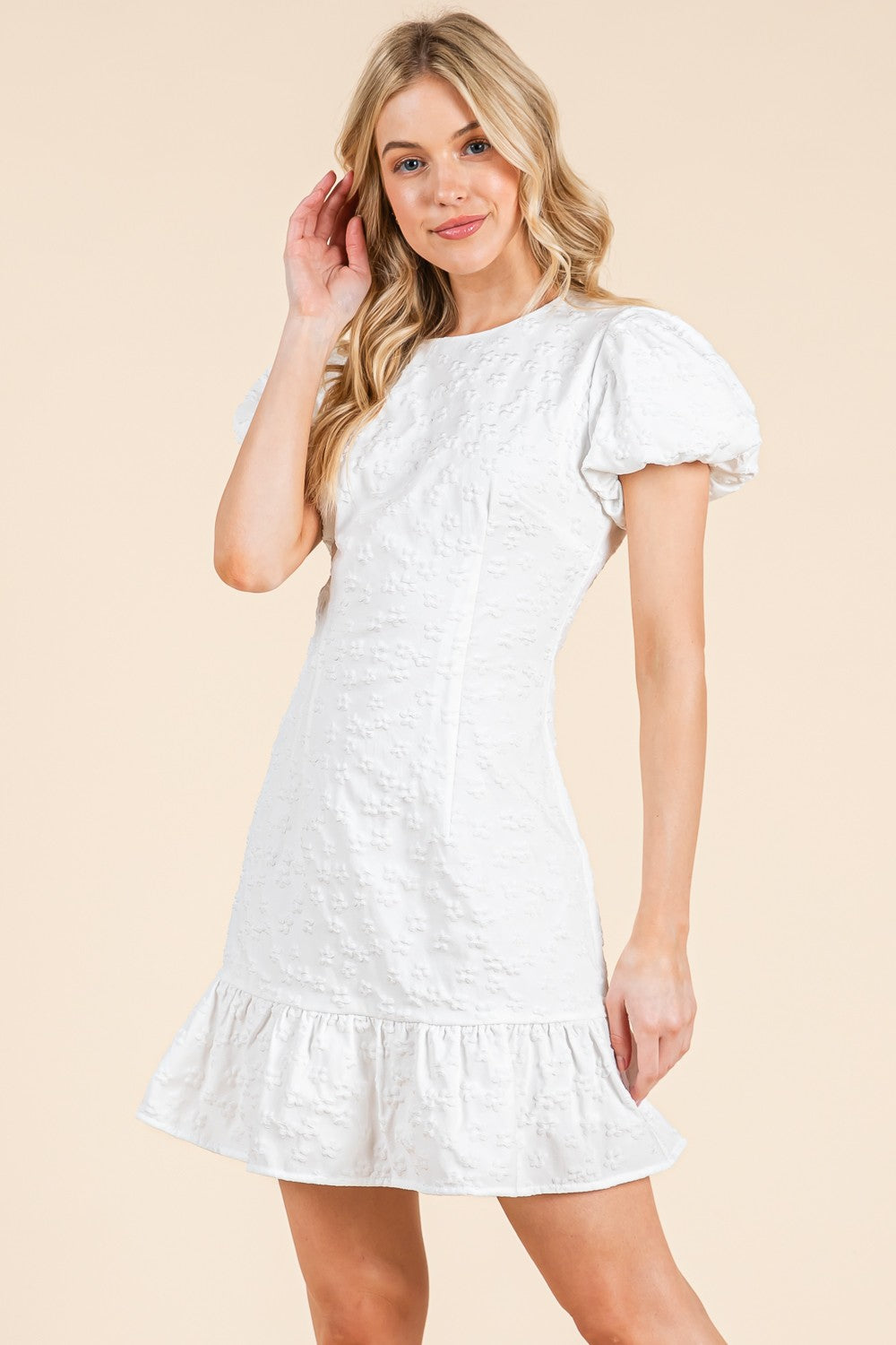 Short Sleeve Peplum Mini Dress
