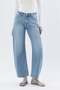 High Rise Simple Barrel Jean