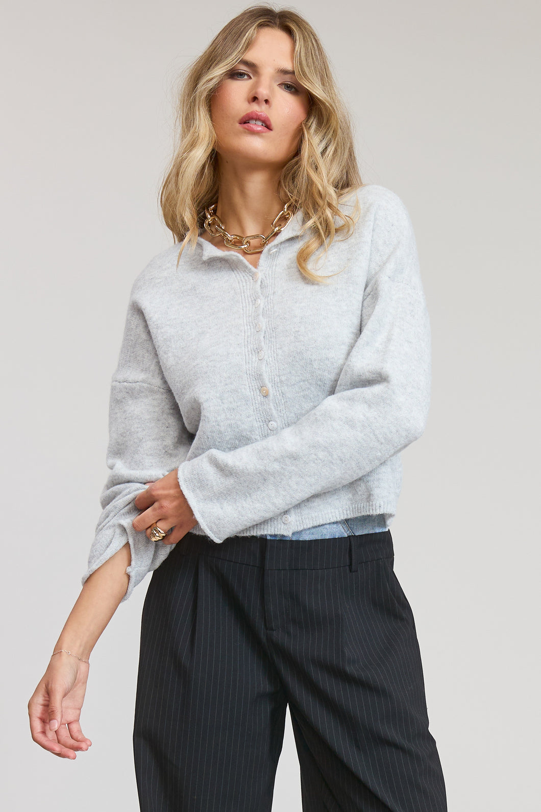 Light Grey Lightweight Button Down