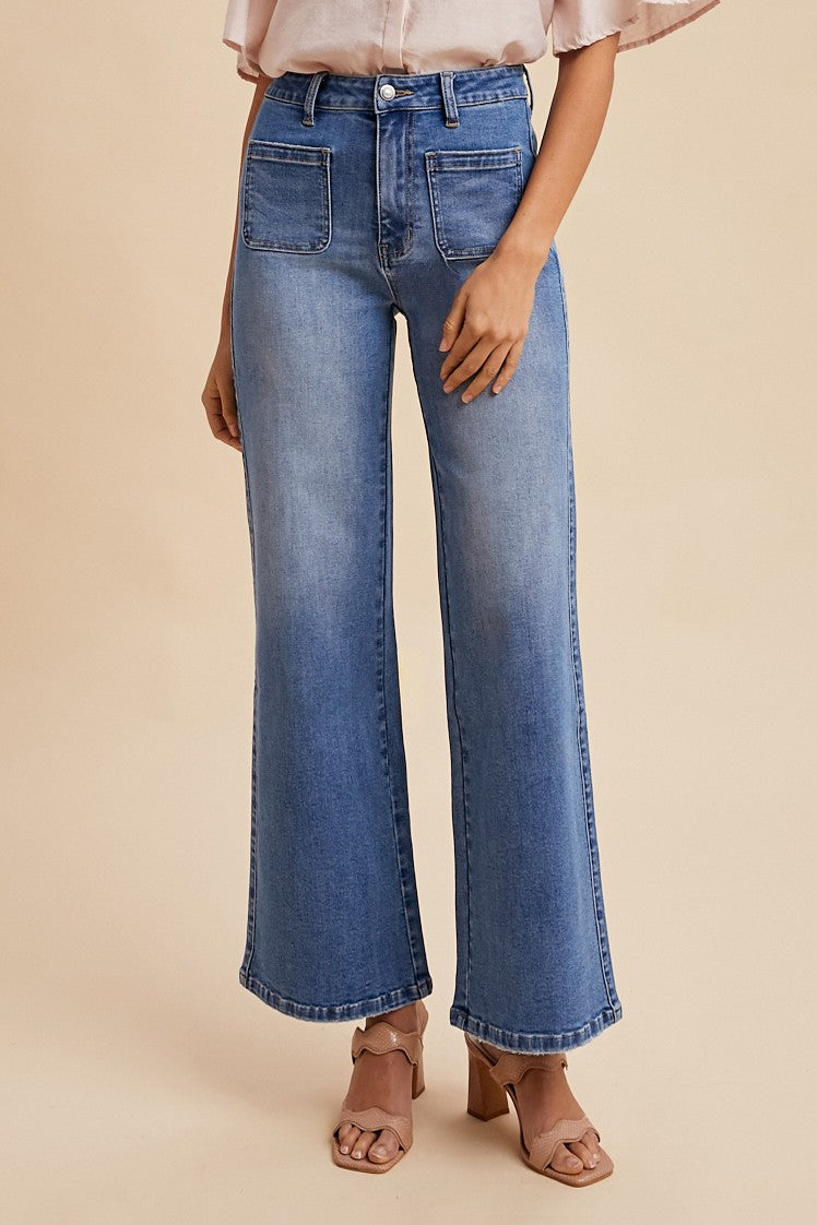 Front Pocket High Rise Flare