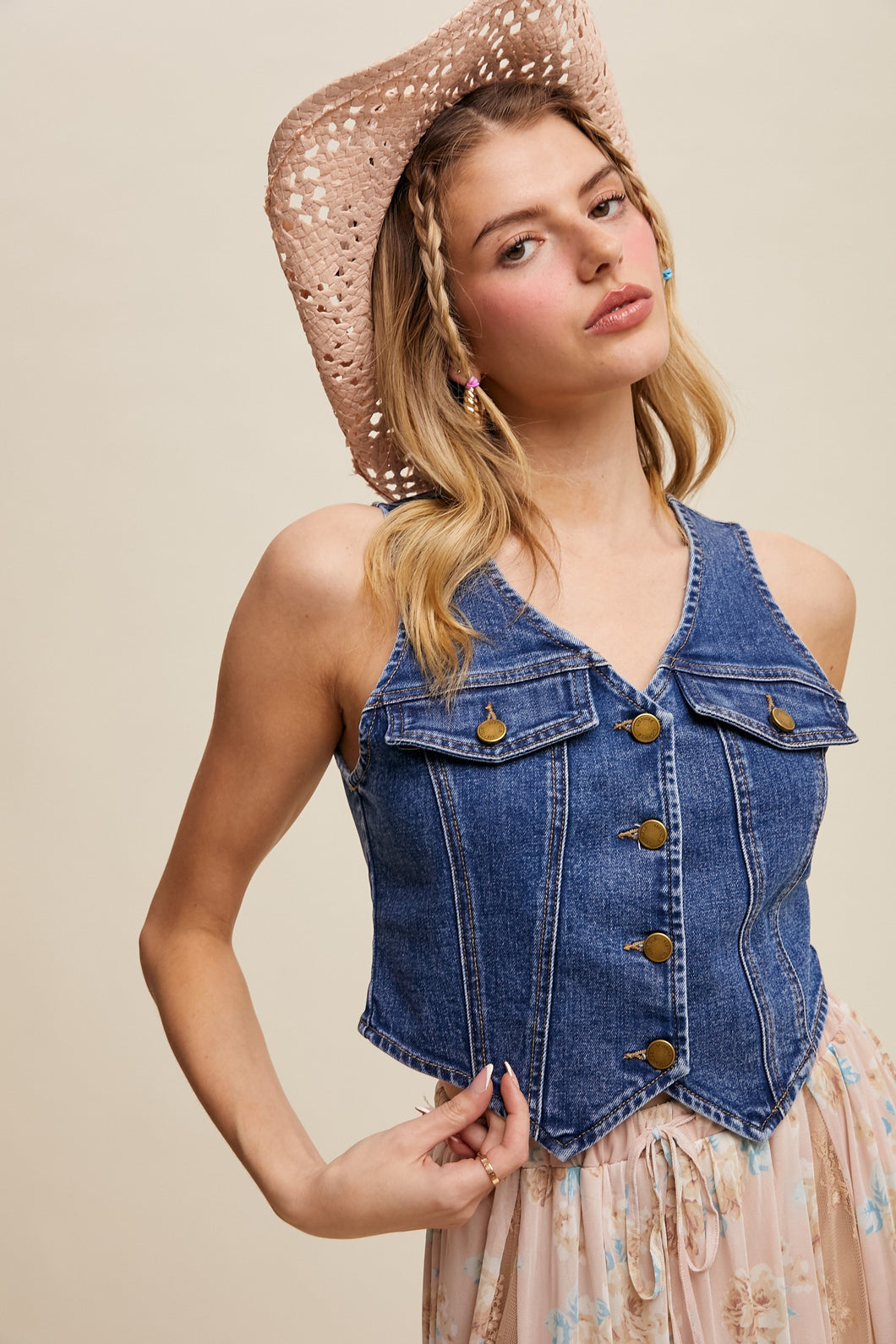 Vintage Inspired Denim Vest