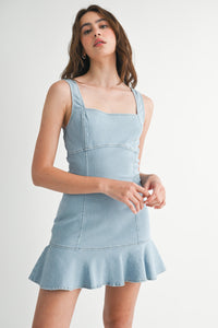 Sleeveless Square Neck Mini Dress