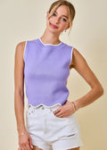 Sleeveless Knit Scallop Edge Top