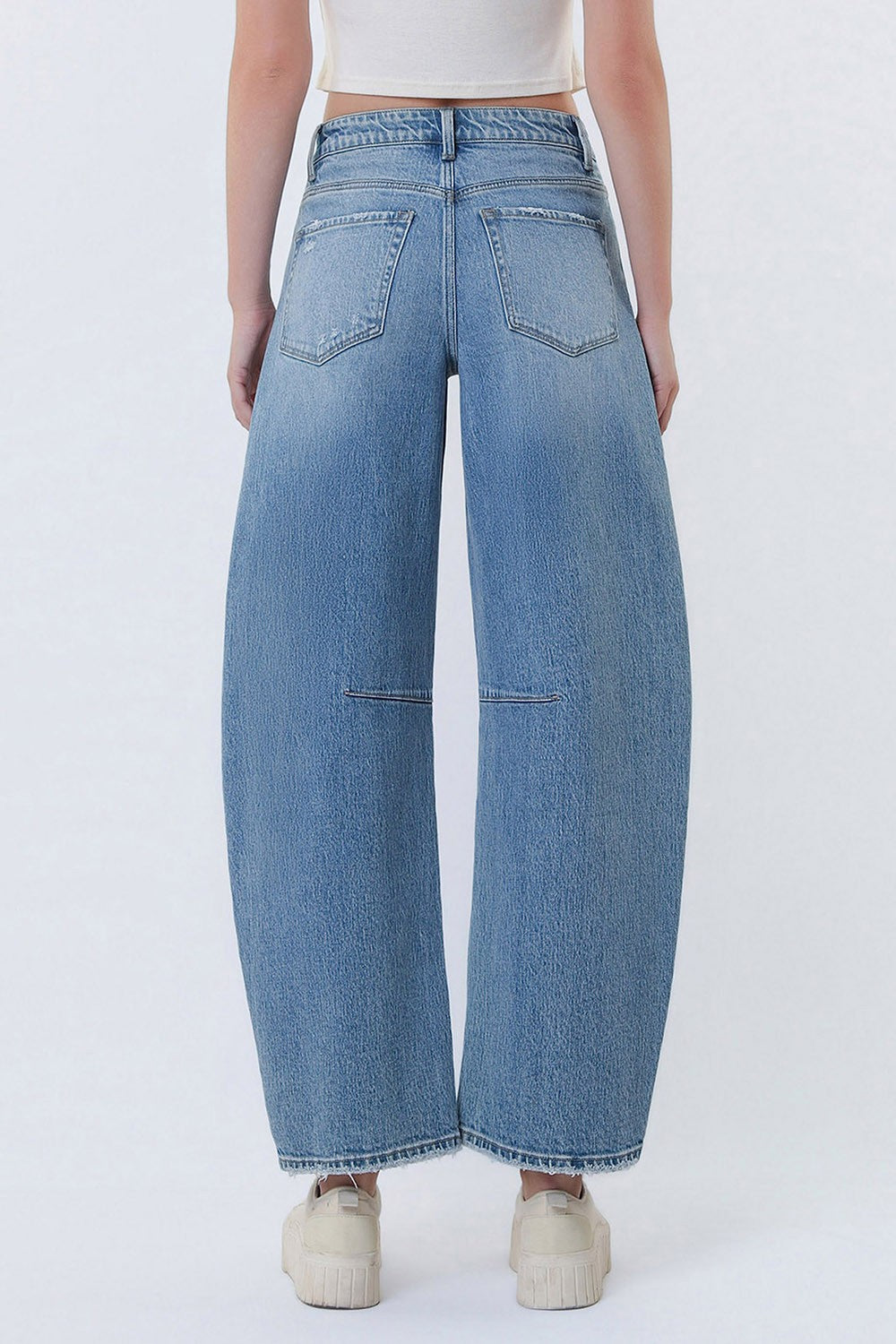 Super High Rise Medium Wash Horseshoe Jeans