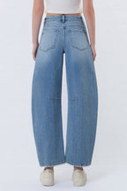 Super High Rise Medium Wash Horseshoe Jeans