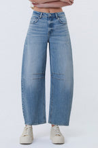 Super High Rise Medium Wash Horseshoe Jeans