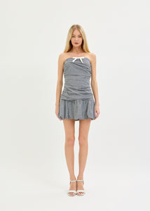 Gingham Bubble Hem Mini Dress
