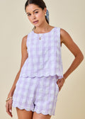 Gingham Scallop Edge Top