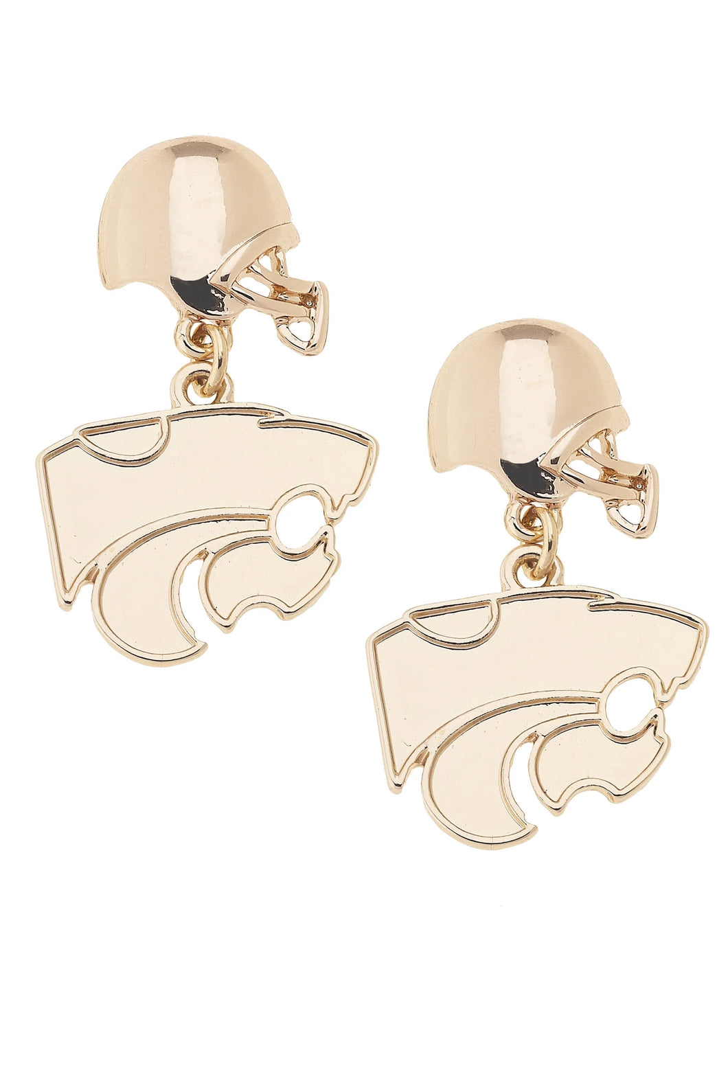 Kansas State Wildcats Gold Helmet Earrings