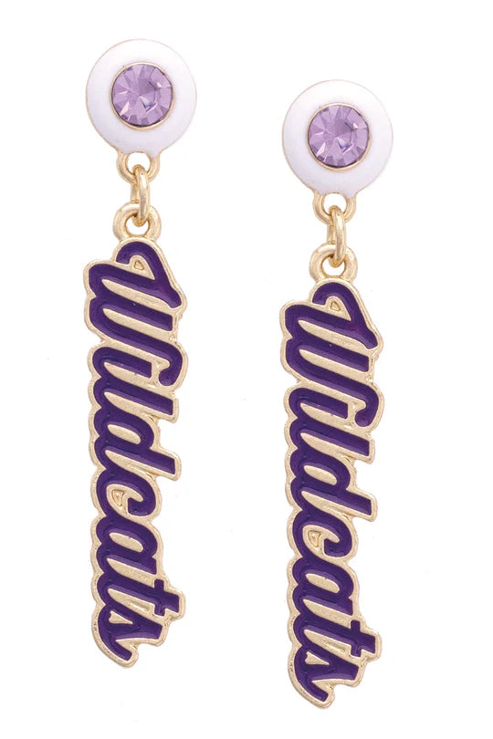 Kansas State Enamel Earrings In Purple