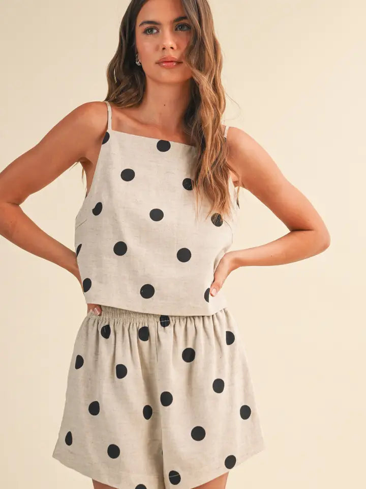 Ivory Polka Linen Top