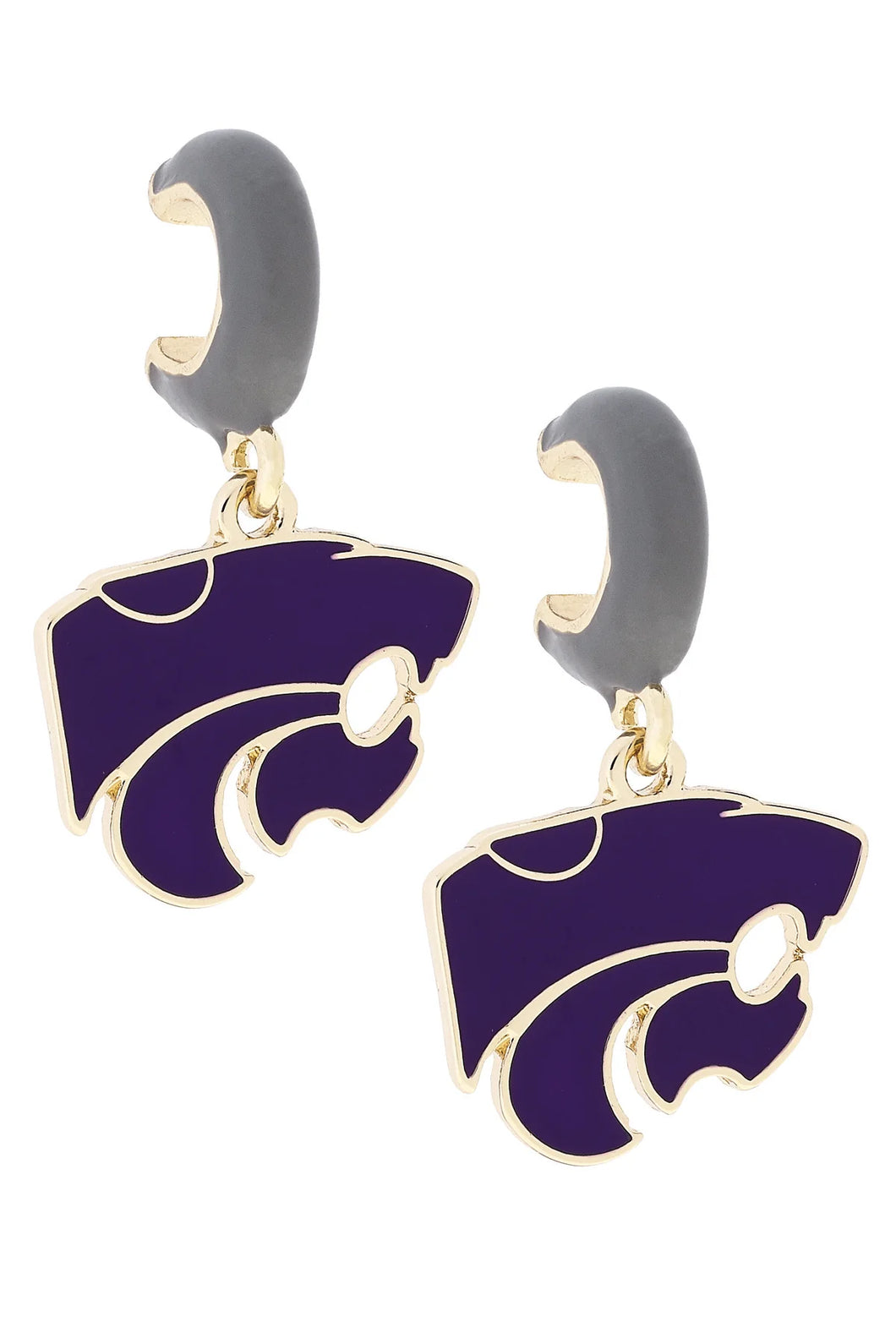 Kansas State Wildcats Enamel Logo Huggie Hoop Earrings