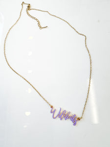 Wildcats Script Necklace