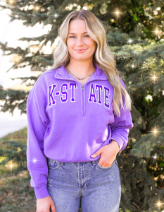 K-State Wildcats Lavender 1/4 Zip Pullover