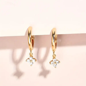 14K Gold Plated Flower Earrings