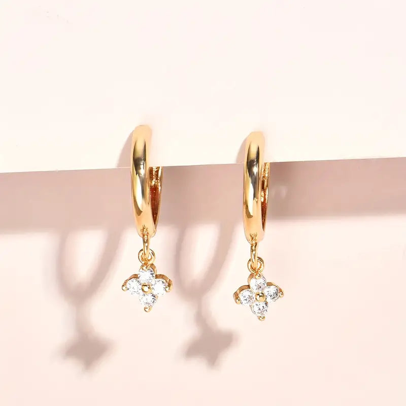 14K Gold Plated Flower Earrings
