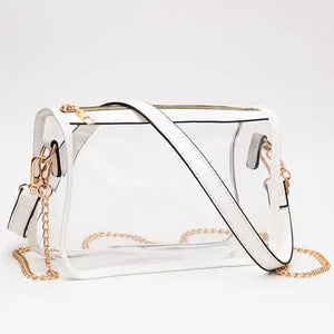 Clear Rectangle Stadium Crossbody WHITE