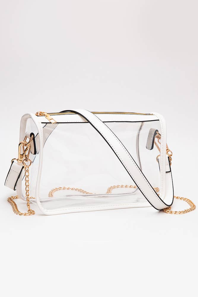 Clear Crossbody Bag: White