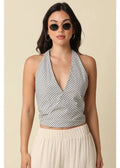 Gingham Black Halter Top