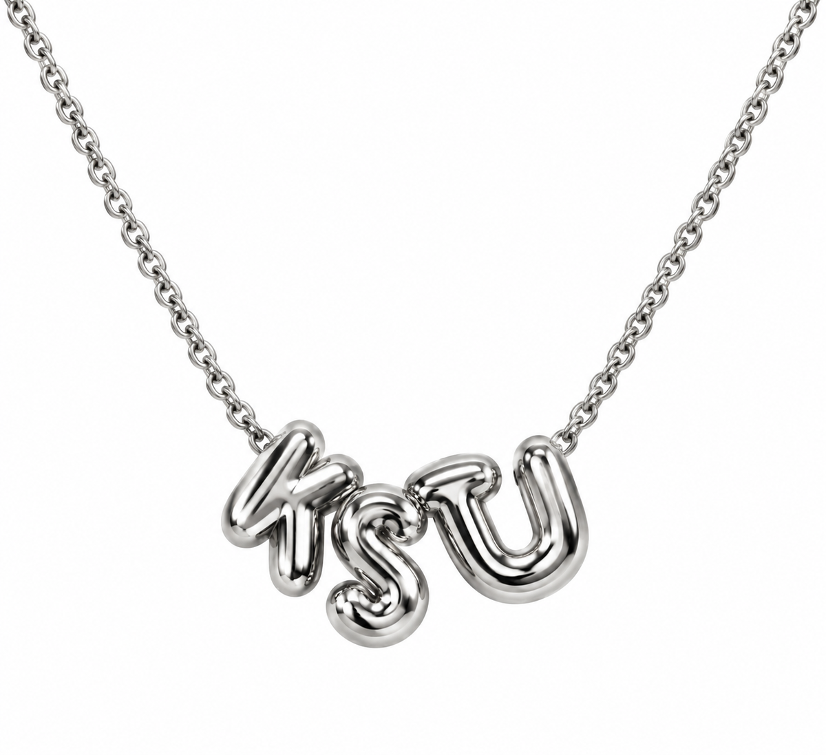 KSU Bubble Silver Necklace