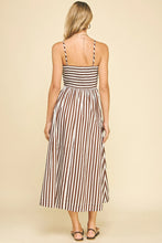Load image into Gallery viewer, Mocha Striped Midi Dress

