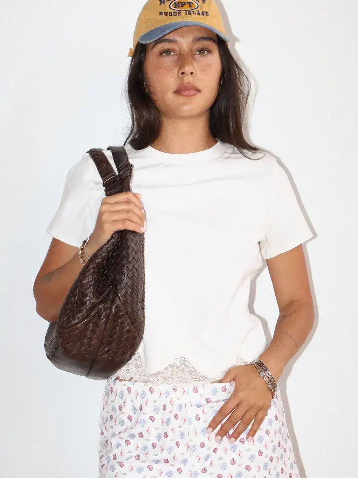 Lace Trim Short Sleeve White Top