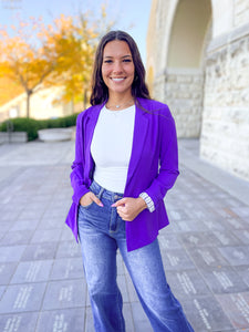 Purple Pocket Blazer By Skies Are Blue