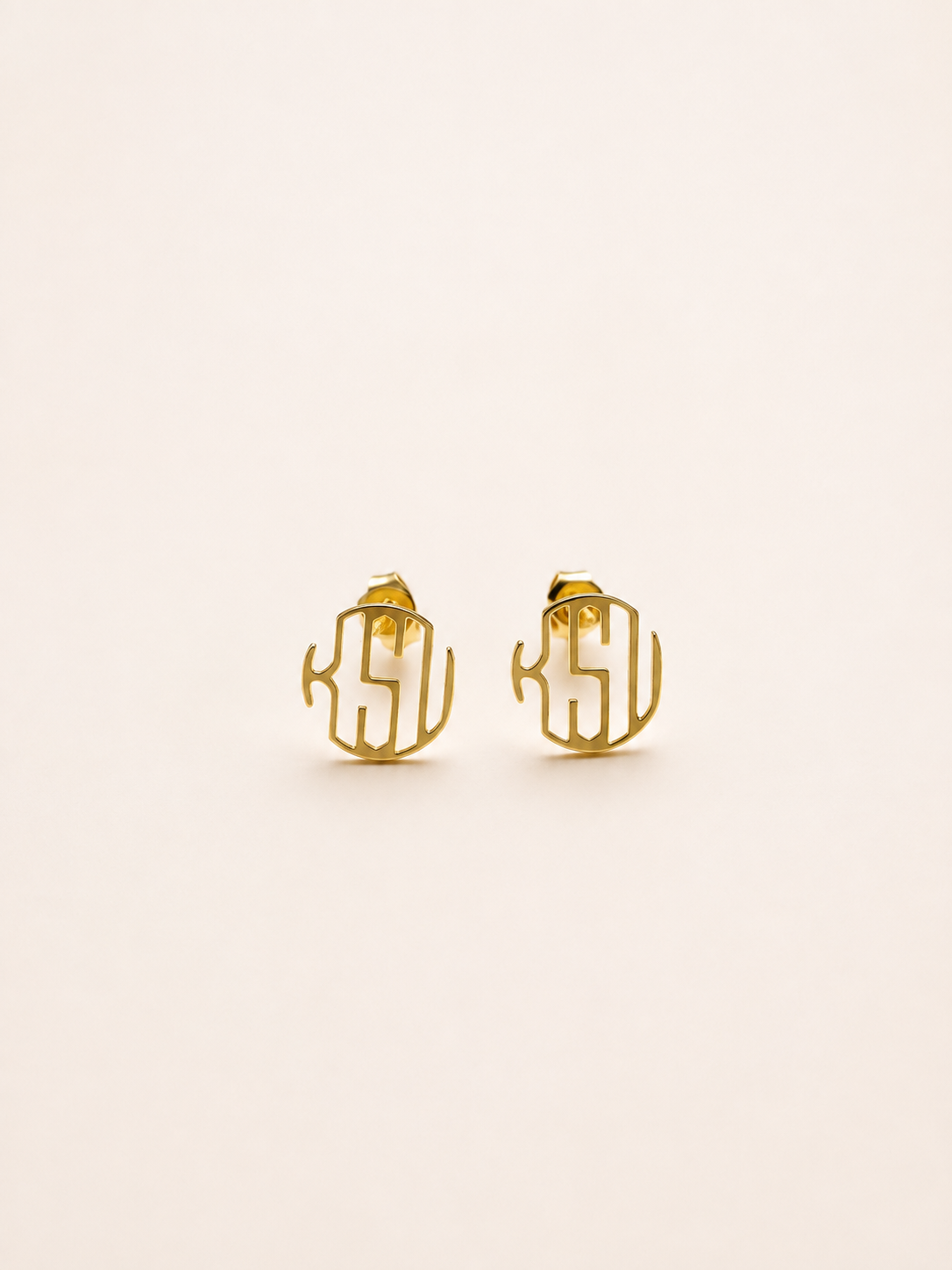 KSU Monogram Earring Gold