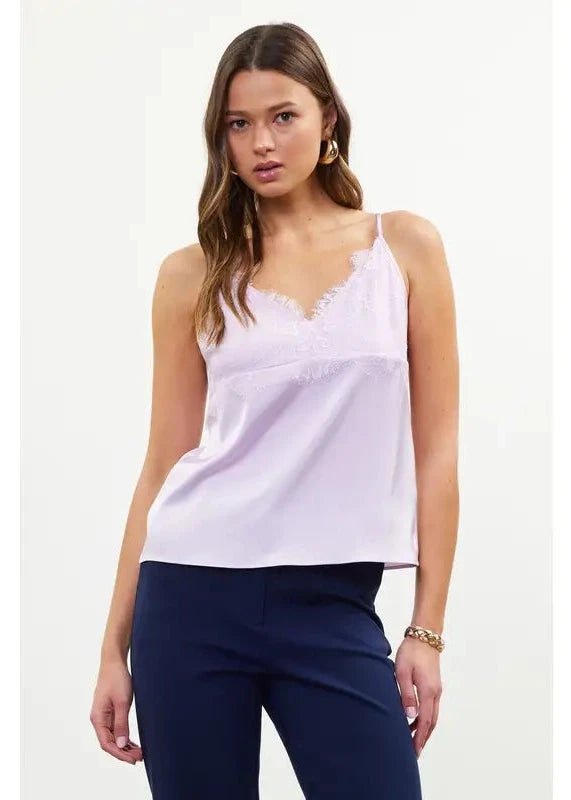 Sleeveless Lace Detail Top