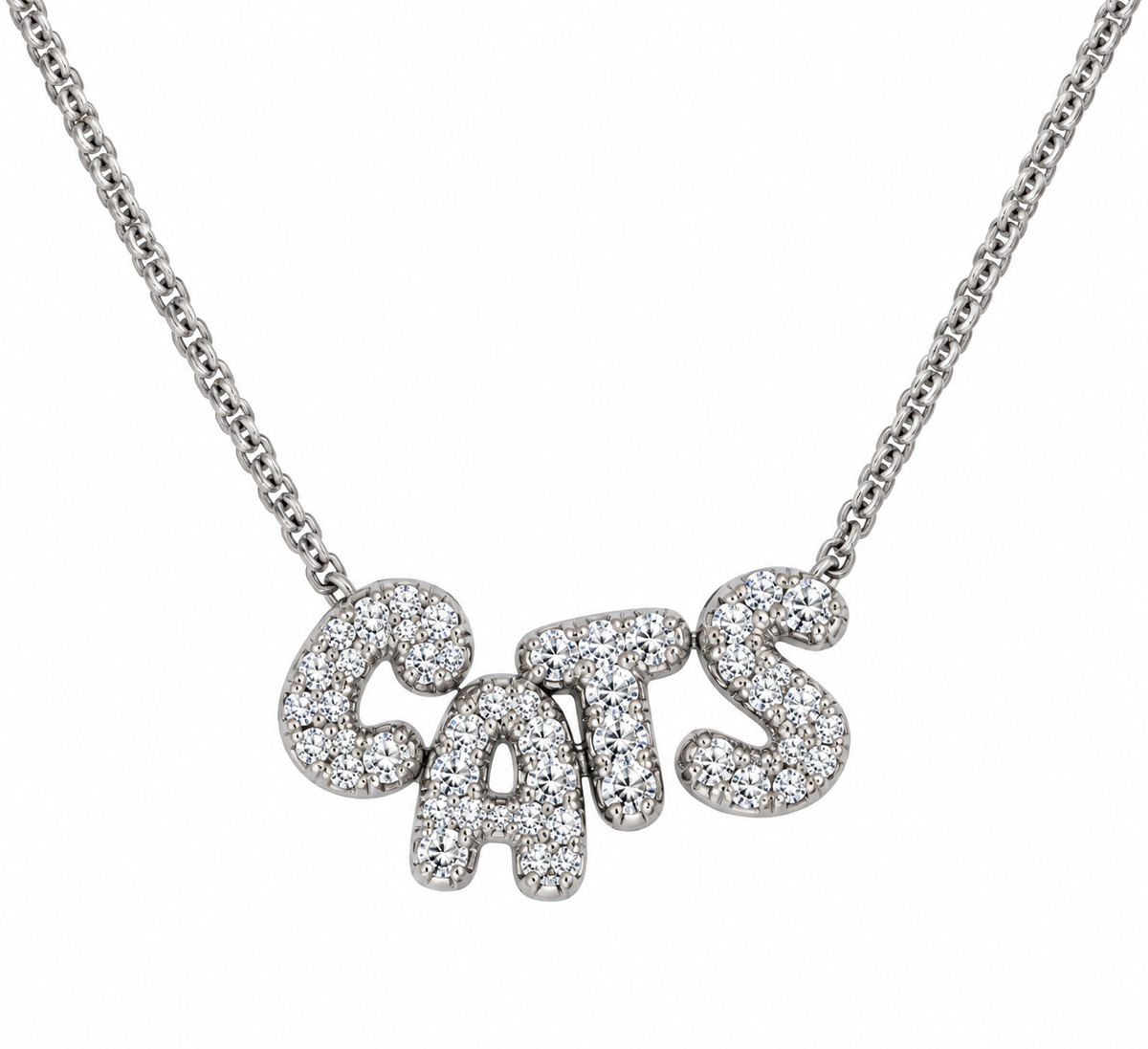CATS Pave Bubble Silver Necklace