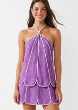 Load image into Gallery viewer, Purple Shell Panel Linen Skort
