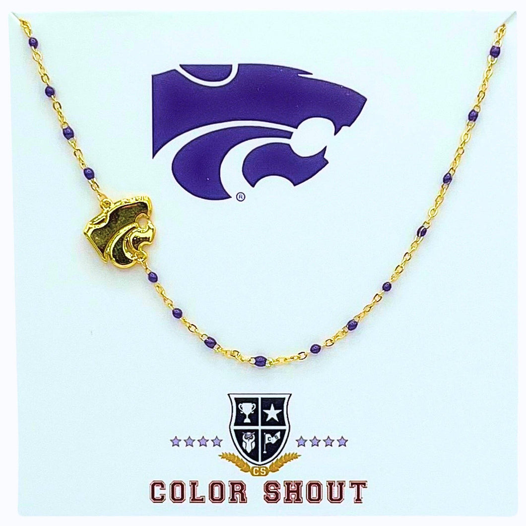 Kansas State Enamel Bead Necklace