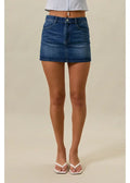 Mid Waisted Denim Mini Skirt