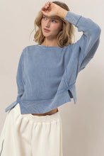 Load image into Gallery viewer, Oversized Blue Cropped Top
