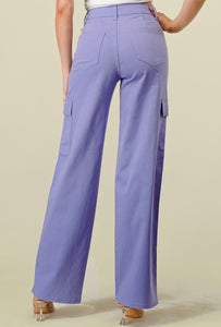 Super Strech Purple Cargo Jeans