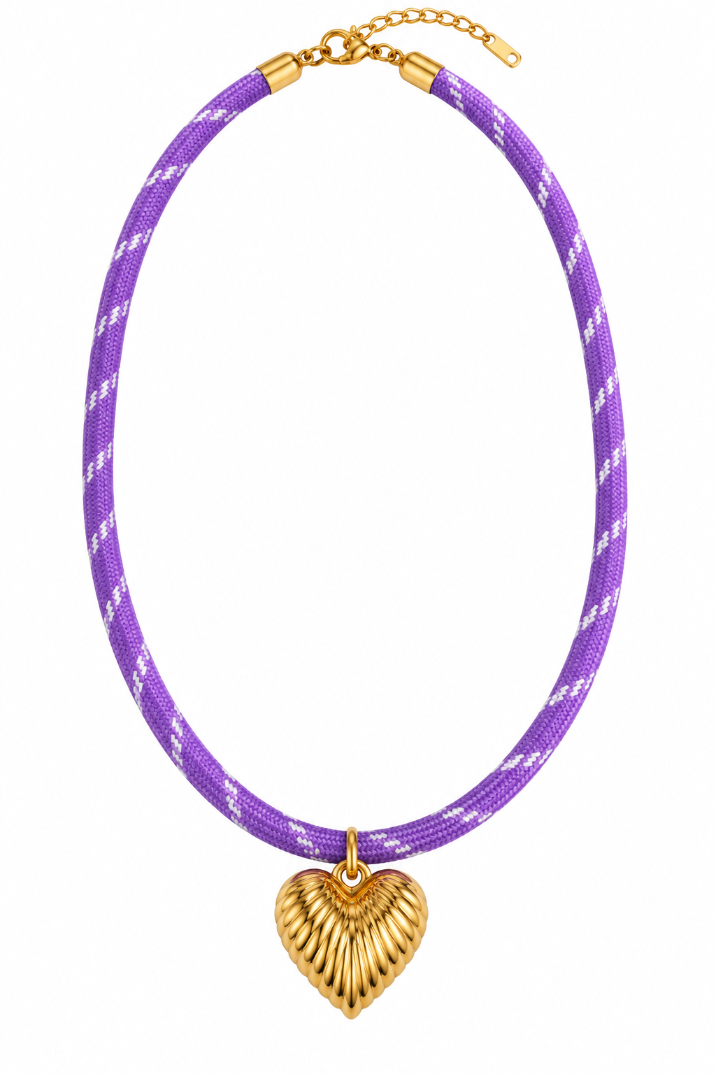 Lavender Rope Heart Necklace