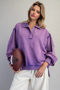 Purple Washed Long Sleeve Pullover