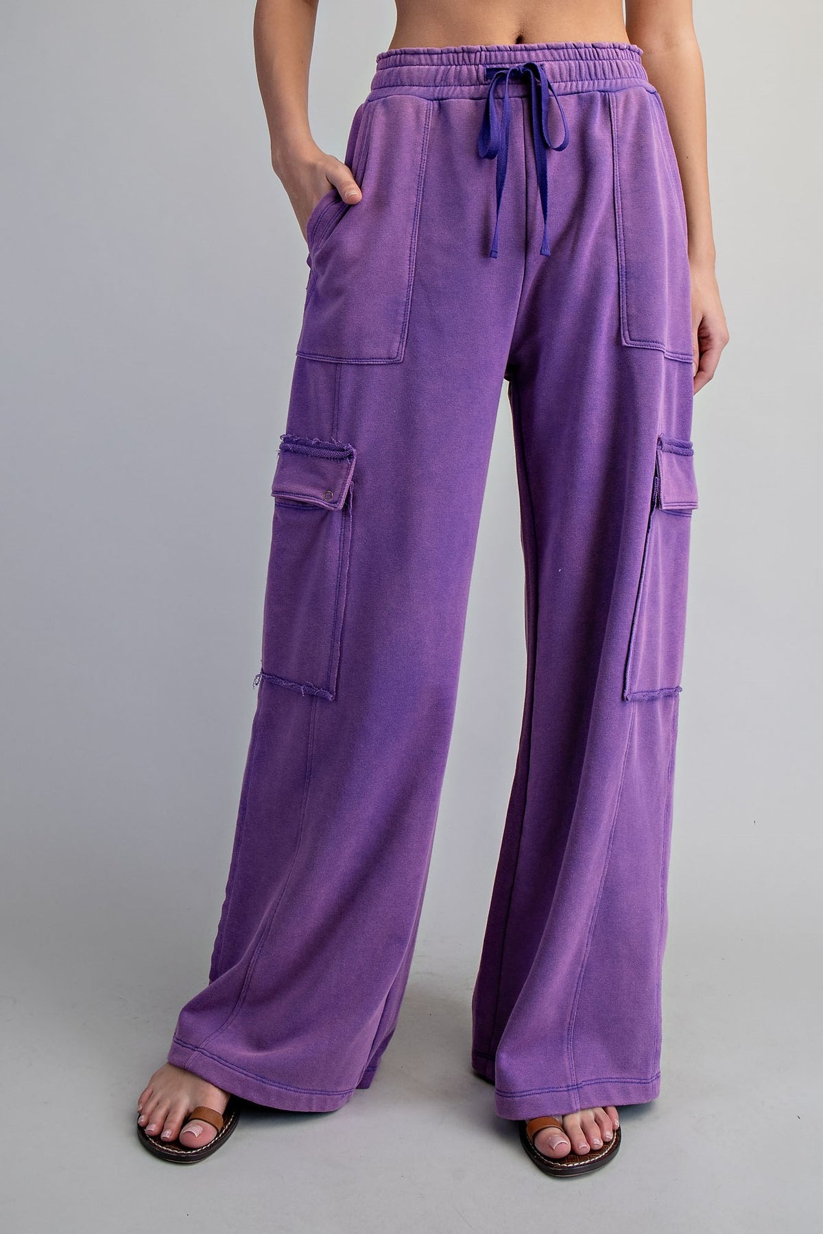 Mineral Wash Cargo Pant Purple
