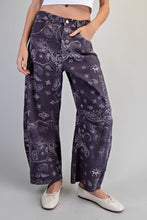 Load image into Gallery viewer, Plum Mineral Washed Paisley Barrel Jeans
